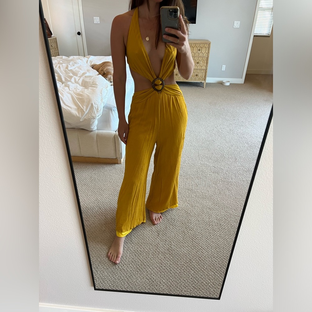 Mustard cut-out jumpsuit size small